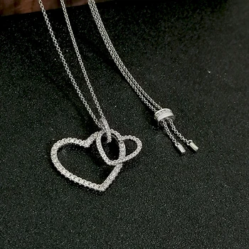 S925 sterling srebro ženske srebro monako nakit ljubezen srce ogrlico, obesek, nastavljiv z naravni biser luksuznih modnih srčkan g