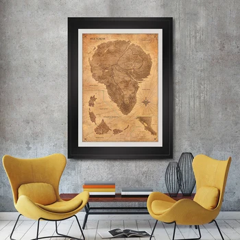 Sepia Letnik Jurassic Park Zemljevid Plakat Dinozaver Izgubljeni Svet Wall Art Platno Tiskanje Slik Slike za Sobi Doma Dekor