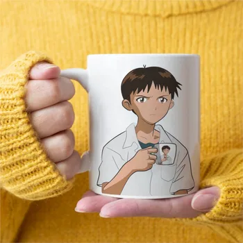 Shinji drži Vrč Besedilo Anime Dihanje Moški 11 oz Visoke Kakovosti Kreativna Zasnova Vrh Spodbujanje Vrč Pokal Prijatelji Darilo