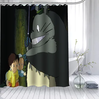 ShunQian VROČE PRODAJE Totoro Anime Tuš Zavesa Poliester Tkanine 12 Kljuke Za Kopalnico Nepremočljiva Plesni Smešno Kopel Zavese