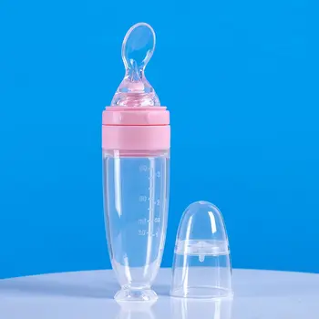 Silikonski Baby Hranjenje Žlico prehransko Dopolnilo Otrok Riž Prilepite Steklenico Srčkan Mehko Non-Slip za Fant Dekle Hrano, Posodo