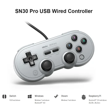 SN30 Pro USB Žična Gamepad Krmilnika Vibracije Jasno Krmilnik 8Bitdo za Preklop RAČUNALNIKA Raspberry Pi Pare Palčko Dodatki