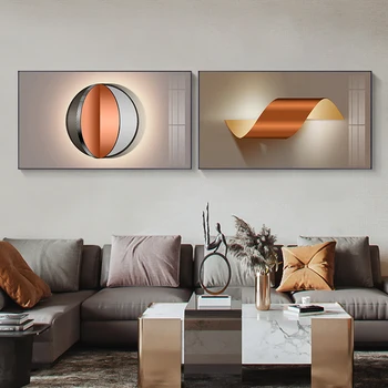 Sodobno Abstraktno Oranžna Geometrijske Steno Umetnosti Slikarstva Industrijske Plakatov in Fotografij Moda Sliko za Dnevna Soba Dekoracijo Doma