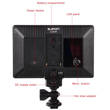 SUPON L122T LED 3300K-5600K Ultra tanek LCD-Bi-Color & Zatemniti Studio Video Lučka Plošča za Kamero DV Kamere+NP-F550 Baterije