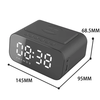 Ukv-Radio Namizne Ure Brezžični Polnilnik Budilka Bluetooth Zvočnik Postelji LED Smart Digitalna Ura USB Hitro Polnilnik