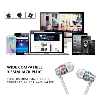 V Uho Žične Slušalke 3.5 mm Čepkov Slušalke za Glasbo, Šport Gaming Slušalke Z mikrofonom Za IPhone Xiaomi Huawei Samsung Stereo