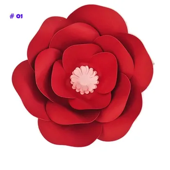 Velikan Papirja Cvetje Umetno Rose DIY Veliko Papirja Rose Poročna & Primeru Ozadje Otroka Vrtec Z Video vodiči 1 Kos