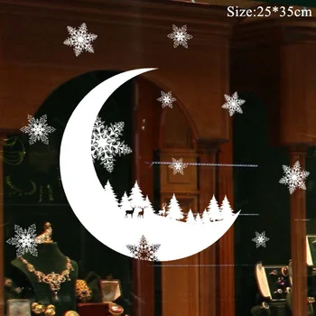 Vesel Božič Okno Nalepke Santa Claus Snjegović Božič Okraski za Dom Navidad 2021 Srečno Novo Leto 2022 Božič Darilo