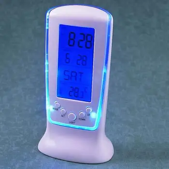 Večfunkcijsko Modra Osvetlitev ozadja LED Koledar Prikaz Temperature Glasbe Budilka