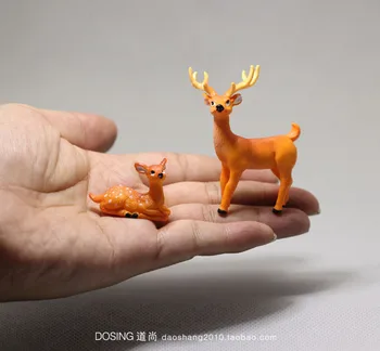 Vila Vrt Miniaturni Dekoracijo Pribor Za Prostoživeče Živali Malo Sika Jelena Mini Rumena Model Okraski Dejanje Slika Figur Igrače