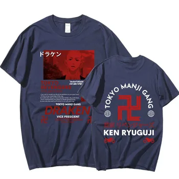 Vroče Prodajo Japonski Anime Tokyo Revengers ken T-Shirt 2021 najnovejši priljubljena Harajuku Kratek rokav čistega bombaža Moška T-shirt Unisex