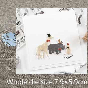 XLDesign Obrti Rezanje Kovin Matrice matrica plesni Žirafa rhino dekoracijo album Album Papir, Kartice Obrti Reliefi die kosi