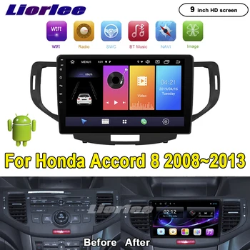 Za Honda Accord 8 2008 2009~2013 Android Avto Multimedijski Predvajalnik Predvajalnik, Zaslon na Dotik, GPS Navigacijska tipka Navi Avto Radio Carplay