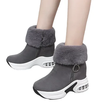 Zimski Škornji Ženske 2021 Trendy Strani Zadrgo Platforma Čevlji Ženske Čevlje Toplo Plišastih Sneg Škornji Ženske Škornji Botas De Mujer